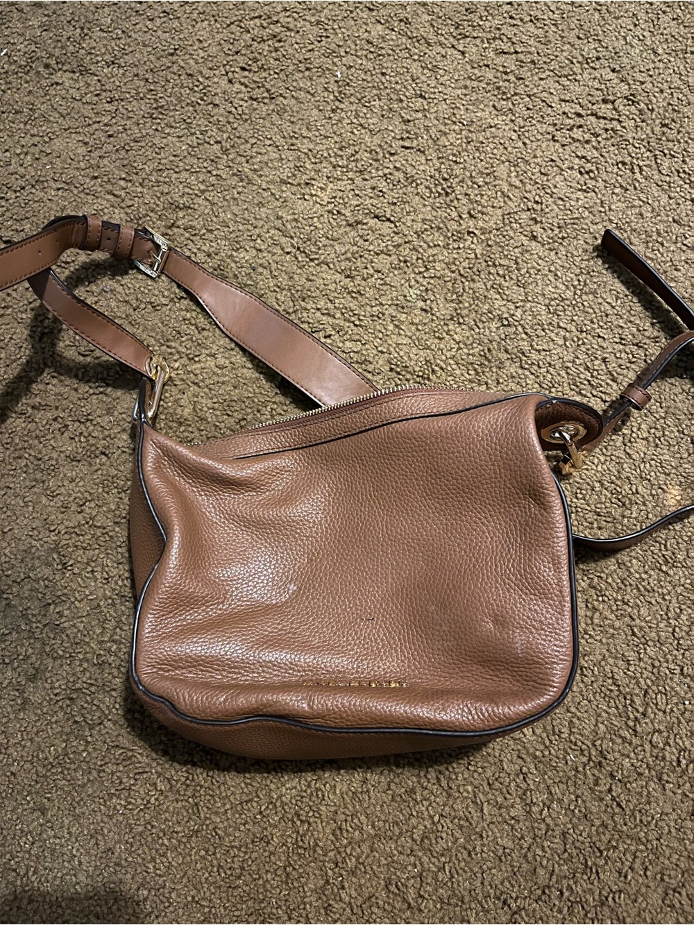 Michael Kors Pebbled Leather Crossbody in Brown/Tan